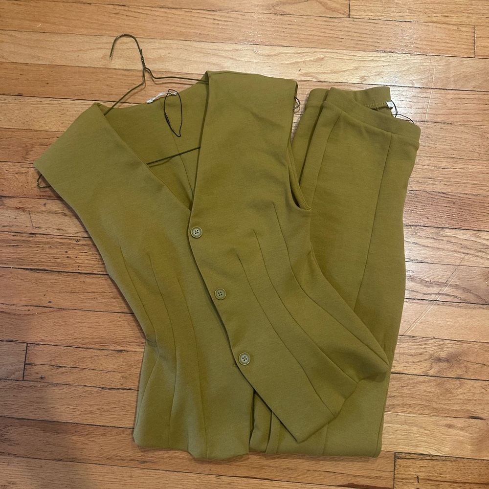 Zara Olive Women's Vest- Pants Sold Separately